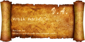 Vrbik Adrián névjegykártya